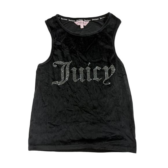 Juicy Couture Other - Juicy Couture Velour Sleepwear Top Womens XL Black Rhinestone Lounge Top Y2K